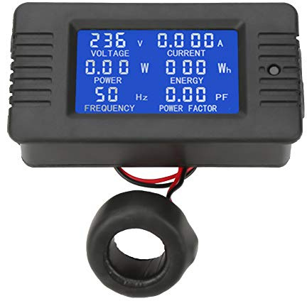 Walfront AC LCD Digital Amperemeter Voltmeter Leistungsmesser Energiezähler Stromzähler, PEACEFAIR PZEM 022 AC 80-260V 100A mit Geschlossenem Typ CT