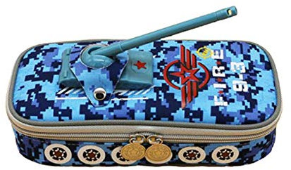 Mäppchen Tank-Bleistift-Kasten Kreative Zipper Oxford Cloth große Kapazitäts-Feder-Kasten-Bleistift-Beutel-Kursteilnehmer Boy Büro Schulbedarf (Color : Blue)