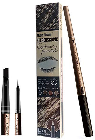 New Era Pennarello per sopracciglia per occhi Matita per trucco con - 24 ore di macchie impermeabili a lunga durata (Nero)