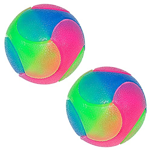 Rolin Roly Leuchtend Glow Ball Blinkender Hundeball und Spielzeug (2PK Large Ball)