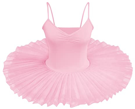 OBEEII Femme Robe de Ballet Couleur Unie Ballet Tutu Justaucorps Danse Classique Gymnastique Léotard Costume S-XL