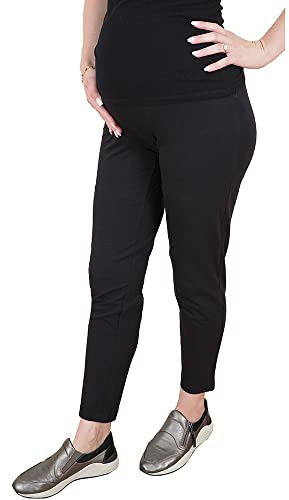 Mamatoto Maternity Trousers Soft Stretch Cotton Pregnancy Loungewear Adjustable Waist Black