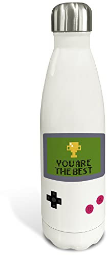 Bouteille personnalisée. Bouteille en acier inoxydable. Bouteille isotherme double couche. Sans BPA. 500 ml et 750ml. Fête des pères. Gamedad