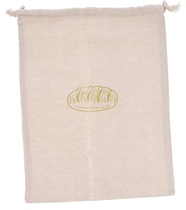 Cabilock Sturdy Cotton Drawstring Bread Bag Unbleached Linen Loaf Pouch for Occasions
