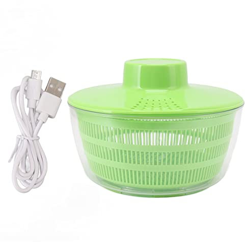 Salad Spinner, Vegetable Washer Dryer Drainer Strainer with Bowl Colander Easy One Handed Pump Compact Storage, for Washing Cleaning Drying Greens Vegetables Fruits