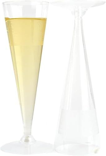 PZ 120 CALICI FLUTE CHAMPAGNE PROSECCO TRASPARENTI BICCHIERI PLASTICA FLUTES HAPPY HOUR APERITIVO APERICENA