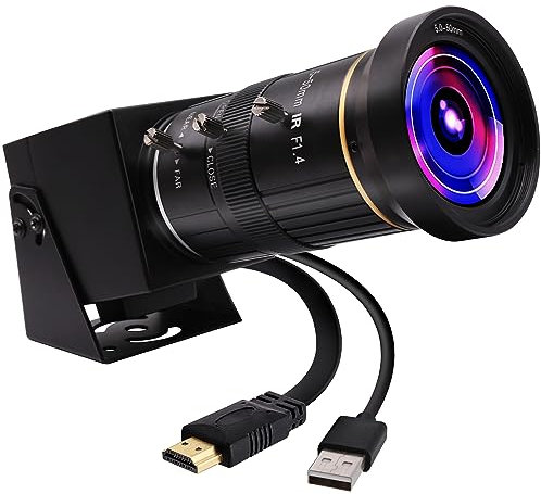 ELP 4K HDMI USB Kamera Mit 10X 5-50mm Optischem Zoom, Ultra HD 2160P Videokonferenzkamera für Computer, Plug and Play Webcam für Windows, Linux, Android