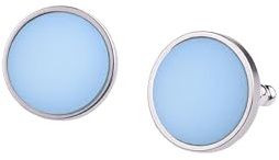 Adi Modeschmuck Polaris Ohrstecker 'Lara', 12mm original Polaris Cabochon in einer Fassung aus Edelstahl, handgefertigt in Berlin (Türkis)