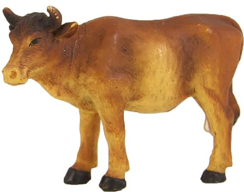 FADEDA Ox/höjd: 9 cm/handmålad/detaljerade krubbfigurer – julbord, dekoration, krubbtillbehör