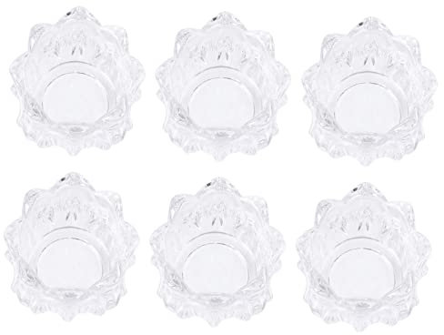 TOPBATHY 6stücke Glas-teelichtbecher in Blumenform Transparent Tischdekoration Geeignet Für Echte Und Led-kerzen