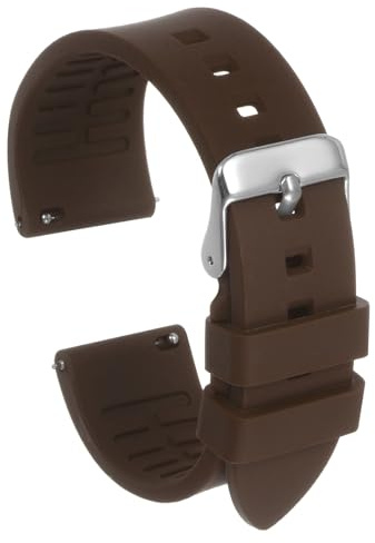 QUARKZMAN Silikon Uhrenarmband Breite Schnellverschluss Weiches Gummi Wasserdichtes Ersatzarmband mit silberner Edelstahlschließe für Männer und Frauen