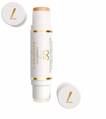 LANCASTER Sun Perfect Clear & Tinted Stick SPF50 Sunscreen – Con sistema de reparación solar y complejo potenciador de luminosidad – Tecnología Full LightTM para una protección solar total