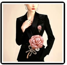Kristall ros blomma brosch pärla rosett bröstbukett krage bröstnål vintage rosett strass falskt pärla märke kappa kostym kjol dubbar tillbehör för kvinnor flickor, Strass Konstgjord pärla, Falsk pärla