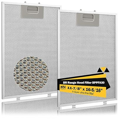BPPFA30 compatible with Broan Range Hood Filter 11.81 x 16.25 30 inch QP1 Series Kitchen Exhaust Fan Grease Filters Replacement Aluminum Mesh Metal Exhaust Fan Stove Hood Vent Filter 2 Packs