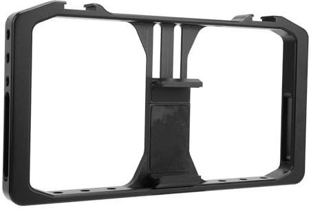Smartphone-Video-Rig mit Blitzschuh-Halterung, 1/4-Zoll-Schraubenlöchern, Aluminiumlegierung, Handy-Käfig-Stabilisator-Griff für Filmemachen, Vlogging, Leicht