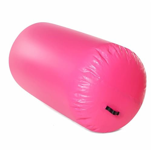 XIUsheUA Aufblasbare Gymnastiktonne Luftroller Gymnastik Roller Air Aufblasbare Tumbling Matte Air Barrel Tumble Gymnastic Ausrüstung(Pink,100x60cm)