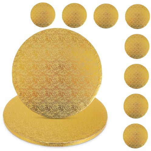 Cabilock 10pezzi Base Torta Cartone Tamburo Torta Rotondo in Carta Ondulata Spessa per Torte Matrimoni Compleanni