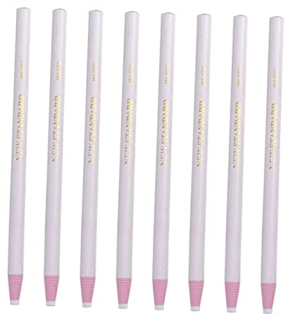 ROMISBABA 12pcs White Peel-off China Marker Wax Sticks Heat Erasable Fabric Marking Pens for Glass Metal Wood Paper Art and Sewing Projects