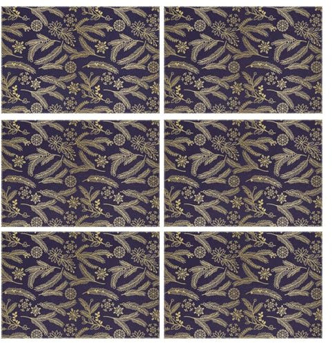 Black Gold Christmas Flowers placemats for dining table cloth quilted reversible placemats washable round placemats underplate mat spring 12x18