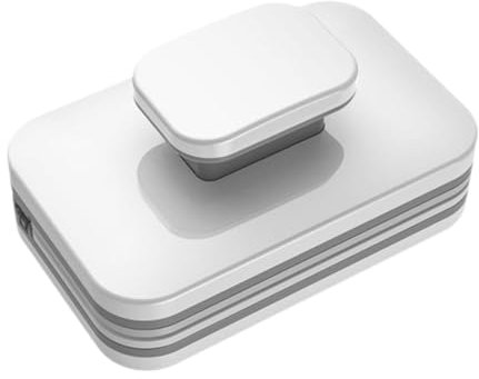 MagiDeal Nettoyeur de vitres, brosse de nettoyage, essuie-glace Double face pour salle de bains, bâtiment élevé, Gris Blanc
