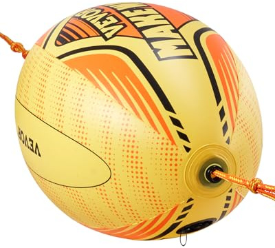 VEVOR Booster Ball, Towable Tube Rope Performance Ball, Thickened PVC Inflatable Booster Balls for Boating and Water Sports - with High Tensile Strength Rope and Speed Safety Valve