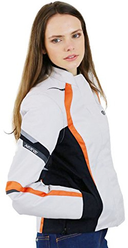 Nerve Artemis Damen Motorradjacke (DE/NL/SE/PL, Numerisch, 46, Regular, Regular, weiß-schwarz)