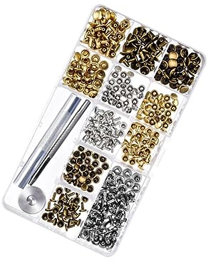 YOSADIER Juego De 240 Kit de Botones de Presión de Metal Doble con Remaches y Herramientas de Instalación para Manualidades de Cuero Incluye Caja de Almacenamiento para Diy