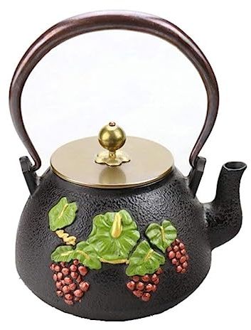 GAOJUNAN Théière et Service 40.5 Oz/1.2L Théière en Fonte Théière Japonaise Pots À Thé Bouilloire Bouilloire Peinte À La Main Théière comme Maison Ou Cuisine Thé en Vrac