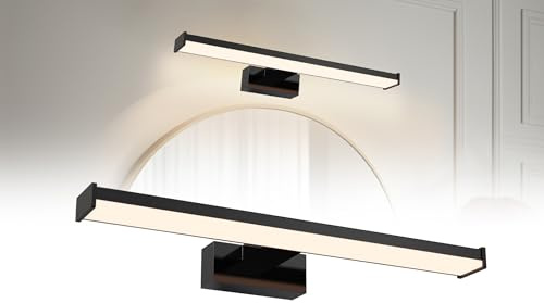 XMTECH LED Spiegelleuchte Bad 40cm 10W Warmweiß 3000K IP44 Wasserdicht Badezimmer Wandlampe Aluminium Plastik Spiegelbeleuchtung Flimmerfrei Drehbar 180°