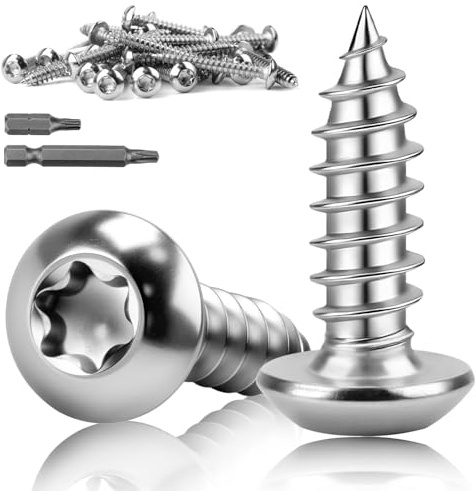mawmuaw M3x25 mm Tornillo Torx Inox 80 Piezas Tornillos de Cabeza Bombada | Autorroscante M3 Acero Inoxidable A2 V2A ISO 7380 con Punta, Rosca Completa para Exteriores, Automóviles, Montaje Metálico