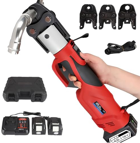 Strumento di crimpatura idraulico senza fili portatile, pressa elettrica per tubi con pressione 38 kn e rotazione a 360 ° per tubi in acciaio inossidabile e rame