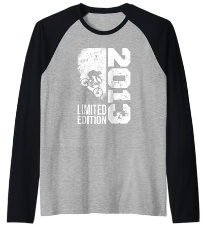 MTB Bike Ciclista Mountainbike Nacido en 2013 Cumpleaños Camiseta Manga Raglan