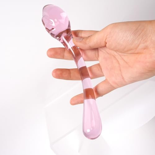Rose Plug Anal en Verre Double 19cm érotiques Verre Masturbation | Dildo Verre G-Spot/P-Spot, Jouets Sexuels Érotiques, Pour Hommes Femmes Couple, BDSM