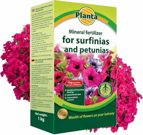 Surfinia & Petunia Mineral NPK Granular Fertiliser 1kg | Balanced NPK Formula, Up to 200 Plants, Gardens & Containers, April to September Use, Easy-Apply Granules