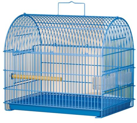 fågelburar Metallfågelbur Halvrund topphandtag Utomhus Fågelvilla Lådbricka Flerdörrs Papegojor Nymfparakiter För hemmabruk(Blue)