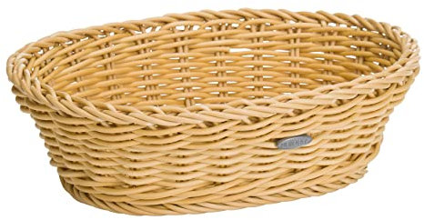 Westmark Mehrzweck-Korb, geeignet für Hotel und Gastronomie, Oval, ca. 25,5 x 19 x 8 cm, Synthetikfaser, Saleen Edition, Hellbeige, 02056030101