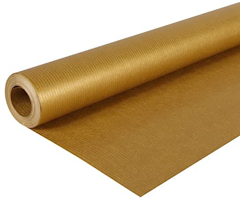 Clairefontaine 195775C Rolle (goldfarbenes Kraftpapier, 10 x 0,7 m, 60 g, PEFC, ideal für Ihre Bastelprojekte) 1 Stück gold
