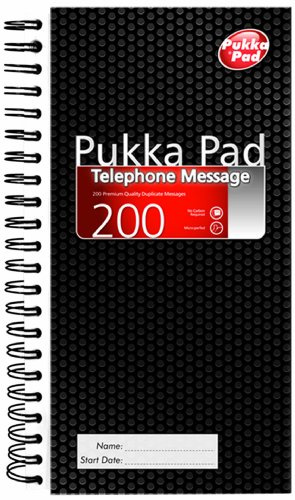 Pukka Pad Notizblock für Telefonnotizen, mit Durchschlag, 152 x 280 mm, in englischer Sprache, 5 Stück