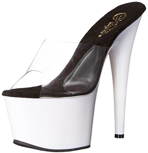 Pleaser Adore-701UV sexig platå höga klackar sandaletter, neonvit, 35–42, Neon vit, 38 EU