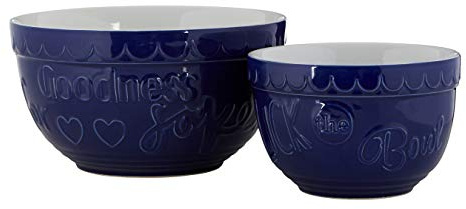 Gigi Round Mixing Bowls, Blue, Set of 2