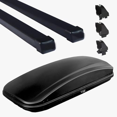 Portatutto Per Auto- compatible con Golf Vi 5 Porte Dal 2008 Al 2012 Portatutto Per Auto- -Piu Box 430Lt Nero Opaco-