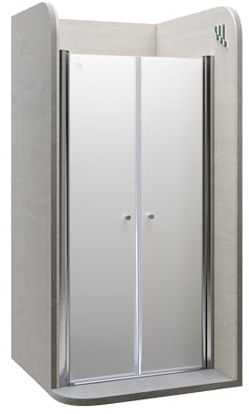 i-flair LIMA Duschtür 96x180 cm Nischentür mit Pendeltüren Satiniert, Verstellbereich 96-100 cm – 6 mm ESG Sicherheitsglas, Nanobeschichtung, Hebe-Senkmechanismus - DTF