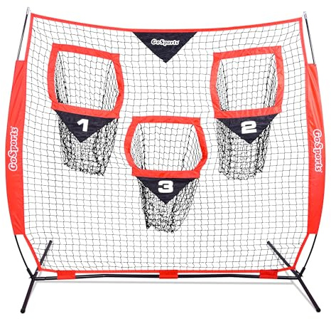 GoSports - Rete da Lancio per Football Americano, 1,8 x 1,8 m, Colore: Rosso