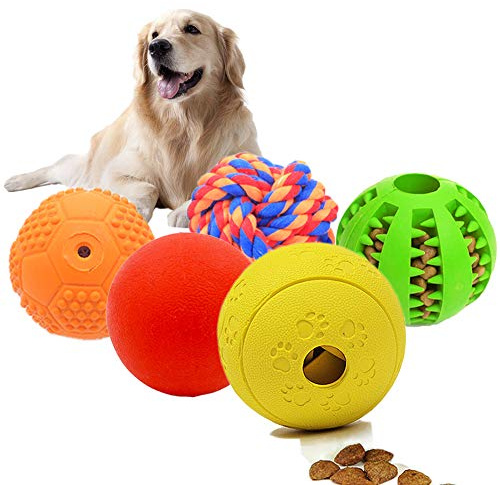 Volacopets 5 Verschiedene Funktionen, interaktives Hundespielzeug, Puzzle-Spielzeug, Hundeball für mittelgroße und große Hunde, Futterspender für Leckerlis, mehrere Farben