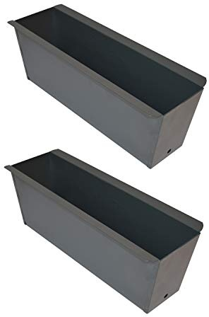 2X Blumenkasten Anthrazit/Dunkelgrau Balkonkasten Einsatz für Europalette Pflanzkasten ca.35,5 X 12,5 x 12 cm Beet Garten vor der Haustüre für Europaletten oder passende Einwegpaletten Einsatz