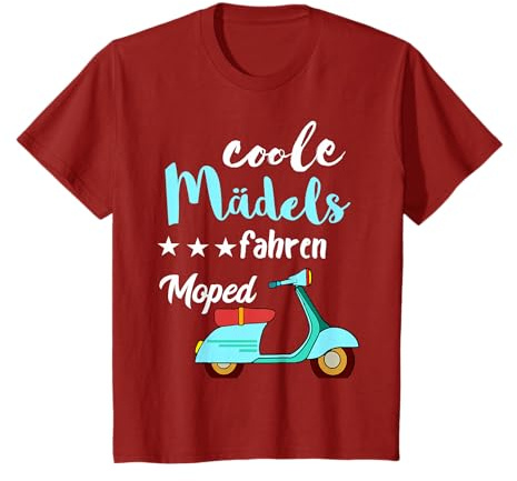 Coole Mädels Fahren Moped Fahrerin Mofa Scooter Roller T-Shirt