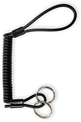 TOE Dragonne de sécurité Kevlar® 80 cm avec Anneaux Porte-clés Noir
