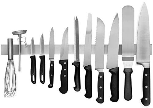 Modern Innovations 24 Inch Stainless Steel Magnetic Knife Bar with Multipurpose Use as Knife Holder, Knife Magnetic Strip, Kitchen Utensil Holder, Tool Holder, Art Supply Organizer & Home Organizer