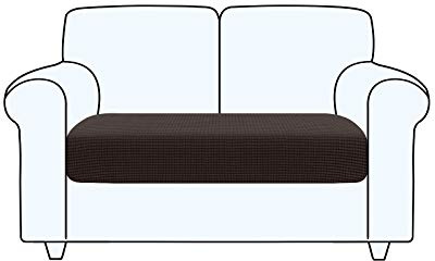 TAOCOCO Funda de cojín de Asiento de sofá, Funda Asiento Sofa Elástica, Ajustable, Lavable, Asiento de Tela de Poliéster, Suave y Cómodo(Chocolate, 2 Plazas)