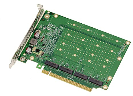 KALEA-INFORMATIQUE PCIe 3.0 x16 M2 Bifurcation Controller Card für 4 M.2 NVMe M Key SSDs.